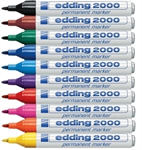 Edding 2000 permanent marker med rund spids 1,5 - 3 mm - 10 pr. æske